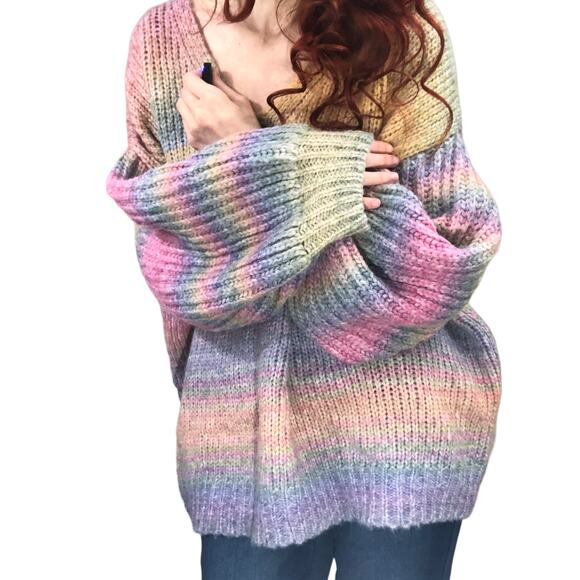 Rare! Love Shack Fancy Rio Rainbow Wool Alpaca Pullover Sweater Size M/L NWT - Picture 9 of 16